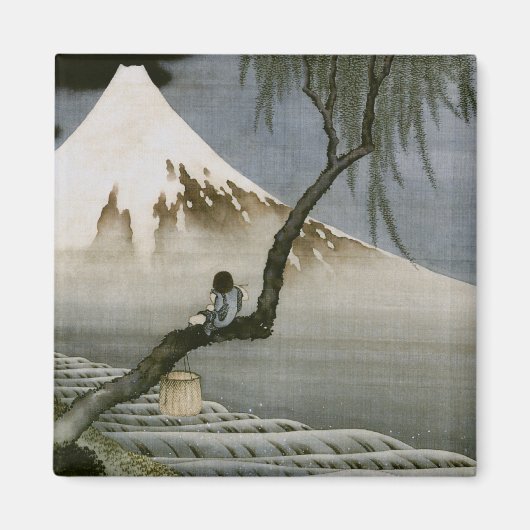 Aimant Garçon et Mont Fuji Hokusai Art japonais (Devant)