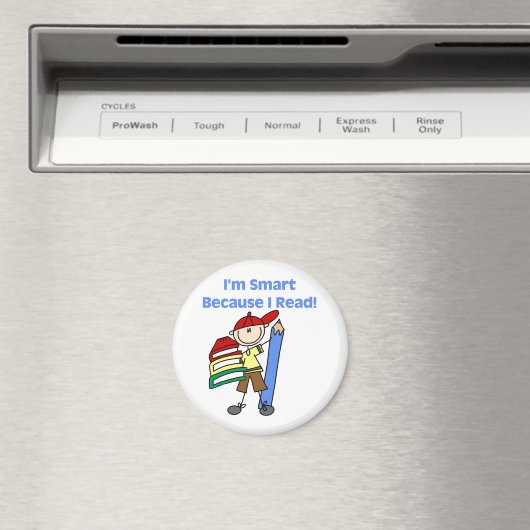 Aimant Garçon intelligent parce que je lis (In Situ (Lave-vaisselle))