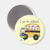 Aimant Garçon Je vais à l'école T-shirts et cadeaux (Recto/Verso)