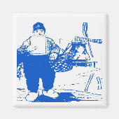 Aimant Garçon néerlandais avec moulin à vent (Devant)