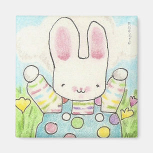 Aimant garçon poka dot lapin