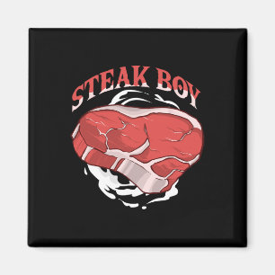 Aimant Garçon Steak Pour Les Amateurs De Viande Et Les Fa