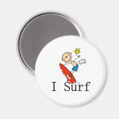 Aimant Garçon sur planche de surf (Recto/Verso)