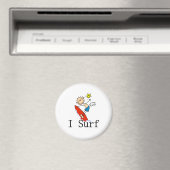 Aimant Garçon sur planche de surf (In Situ (Lave-vaisselle))