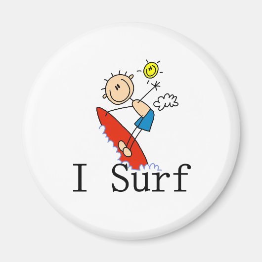 Aimant Garçon sur planche de surf (Devant)