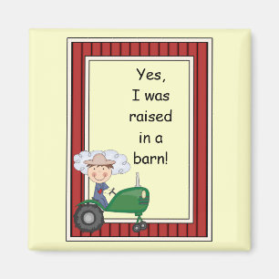 Aimant Garçon sur tracteur vert - Farmyard Barnyard - Enf