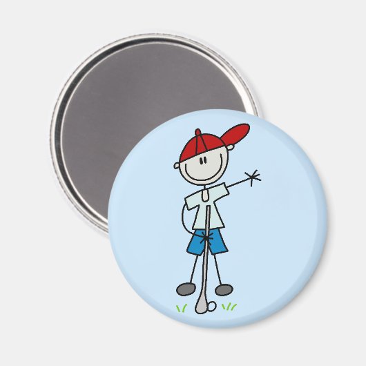Aimant Garçon T-shirts et cadeaux Golfer (Recto/Verso)
