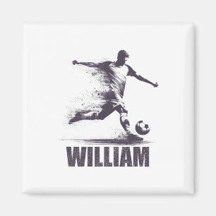 Aimant Garçons de football William Personnalisé Prénom Wi