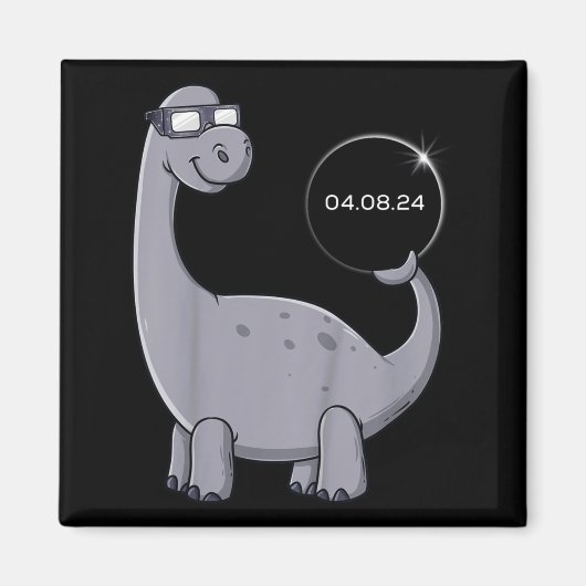 Aimant Garçons drôles Éclipse solaire Dino 04 08 (Devant)