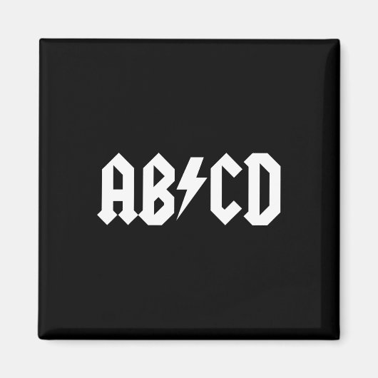 Aimant Garçons Filles Enseignants Abcd Rock Graphique Ret (Devant)