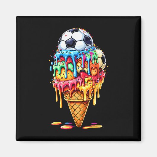 Aimant Garçons Filles Soccer Drip Crème Glacée Drip Avec  (Devant)