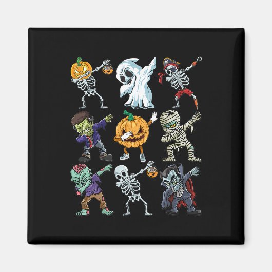 Aimant Garçons Halloween Skeleton Jack-o'-lantern Zombie  (Devant)