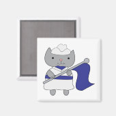 Aimant Garde couleur chat bleu blanc (Recto/Verso)