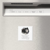 Aimant Garde de Pomeranian noir (In Situ (Lave-vaisselle))