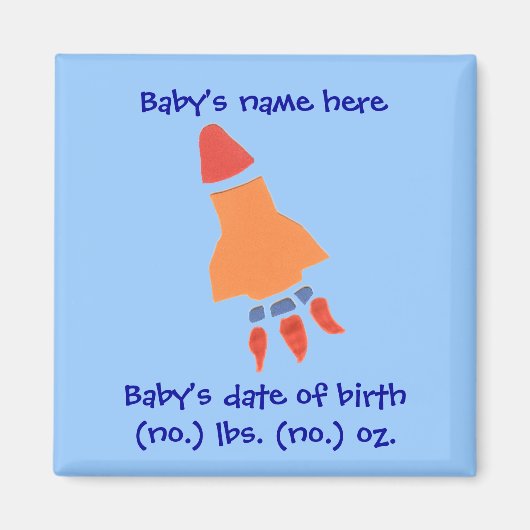 Aimant Garde souvenir d'annonce de naissance de fusée (Devant)