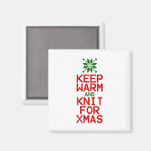 Aimant Gardez chaud et tricot pour Noël (Recto/Verso)