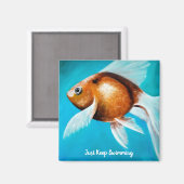 Aimant Gardez Juste La Baignade, Peinture Fancy Poisson D (Recto/Verso)