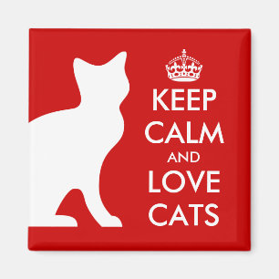 Aimant Gardez le calme et aimez l'aimant de chats