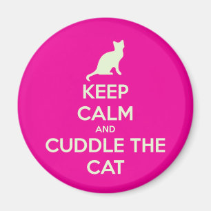 Aimant Gardez le calme et caressez le chat