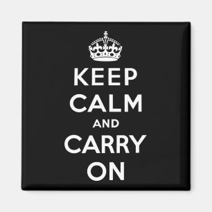 Aimant Gardez le calme et continuez (conception noire)