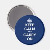 Aimant Gardez le calme et continuez sur l'aimant rond - b (Recto/Verso)