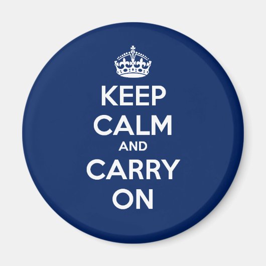 Aimant Gardez le calme et continuez sur l'aimant rond - b (Devant)