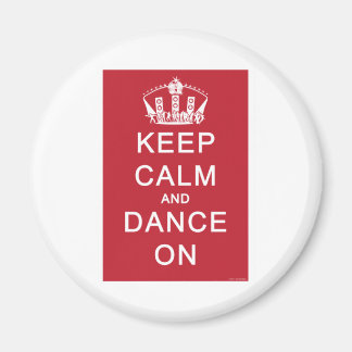 Aimant Gardez le calme et la danse allumée (rouge)