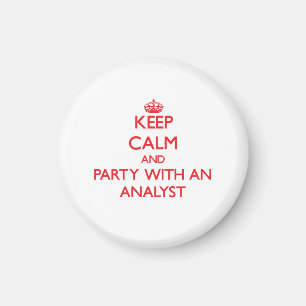 Aimant Gardez le calme et la partie avec un analyste