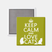 Aimant Gardez le calme et l'amour chats (Recto/Verso)