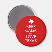 Aimant Gardez le calme et l'amour Texas Red (Recto/Verso)
