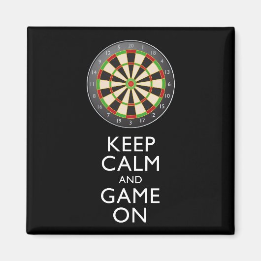 Aimant GARDEZ LE CALME ET LE JEU SUR - Cible de flechette (Devant)