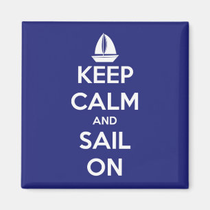 Aimant Gardez le calme et naviguez sur le Carré bleu