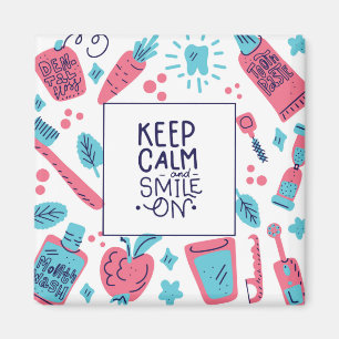 Aimant Gardez le calme et souriez sur l'expression