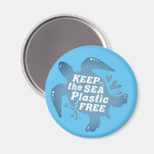 Aimant Gardez-le en plastique Tortue de mer libre (Recto/Verso)