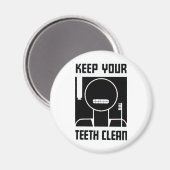 Aimant Gardez vos dents propres (Recto/Verso)