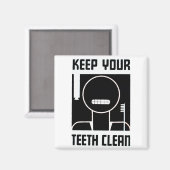 Aimant Gardez vos dents propres (Recto/Verso)