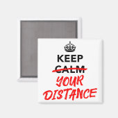 Aimant Gardez votre distance - Slogan Distancing Social (Recto/Verso)