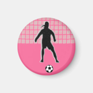 Aimant Gardien de but d'ÉTIQUETTE de fille du football