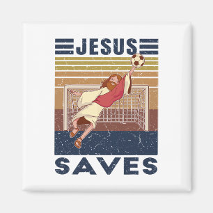 Aimant Gardien de but Rétro Jésus Sauve le But de Footbal