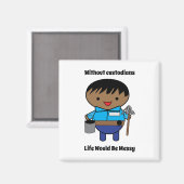 Aimant Gardien Janitor Life Messy Black Homme (Recto/Verso)