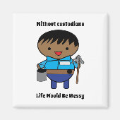 Aimant Gardien Janitor Life Messy Black Homme (Devant)