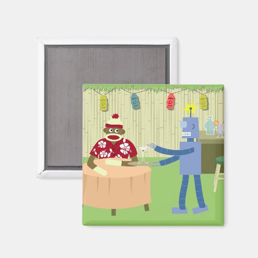 Aimant Gardien Robot Singe Sock (Recto/Verso)