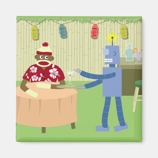 Aimant Gardien Robot Singe Sock (Devant)