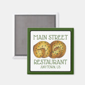 Aimant Garlic Knots Pain Roll Italien Restaurant (Recto/Verso)