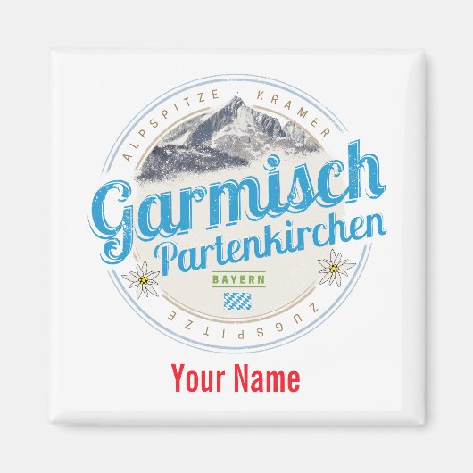 Aimant Garmisch Partenkirchen Bavière Alpes Vintages (Devant)