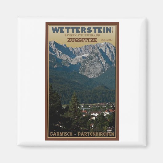 Aimant Garmisch - Zugspitze au-dessus de la ville (Devant)