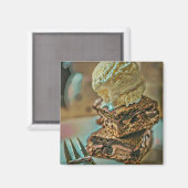 Aimant Gâteau à la crème glacée au chocolat (Recto/Verso)