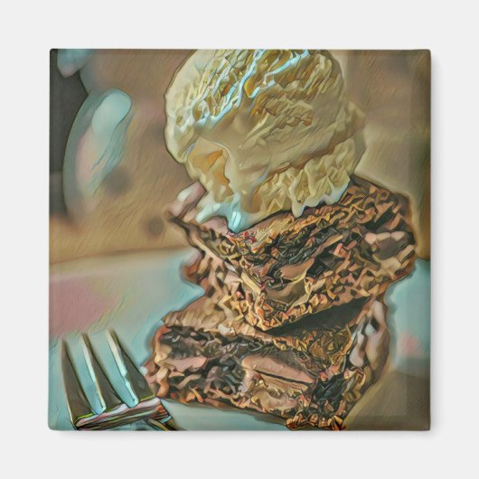 Aimant Gâteau à la crème glacée au chocolat (Devant)