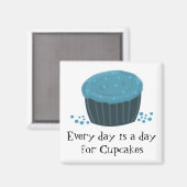 Aimant Gâteau bleu avec une phrase mignonne (Recto/Verso)