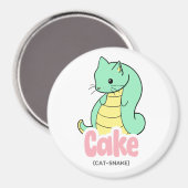 Aimant Gâteau (chat + serpent) Cute Cercle et Carré (Recto/Verso)